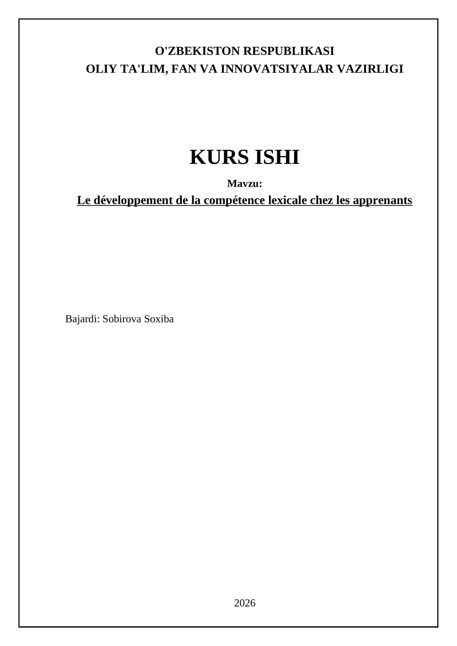 Le développement de la compétence lexicale chez les apprenants