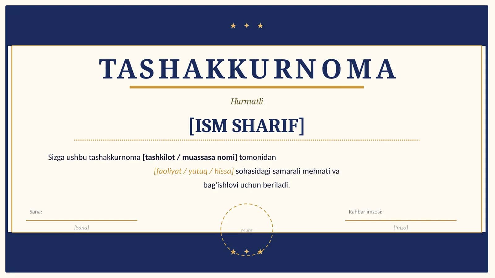 TASHAKKURNOMA