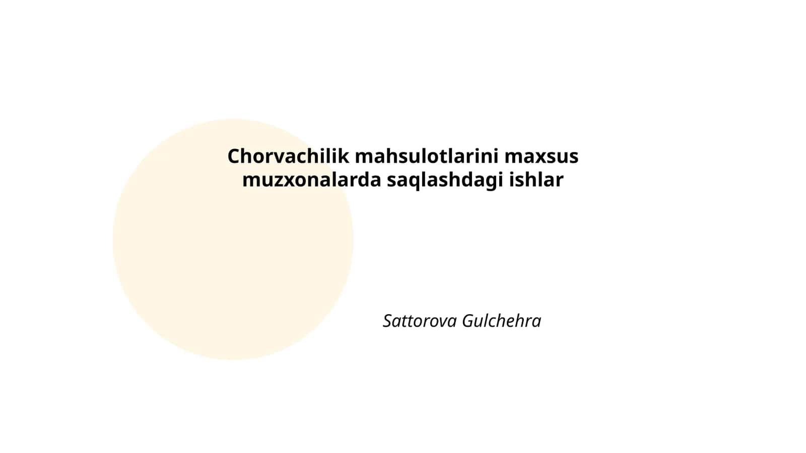 Chorvachilik mahsulotlarini maxsus muzxonalarda saqlashdagi ishlar