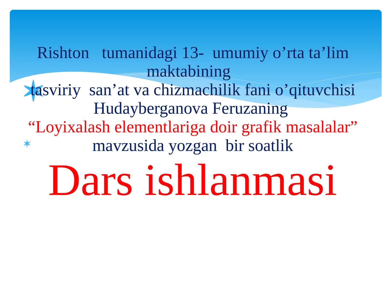 Loyixalashelementlarigadoirgrafikmasalalar