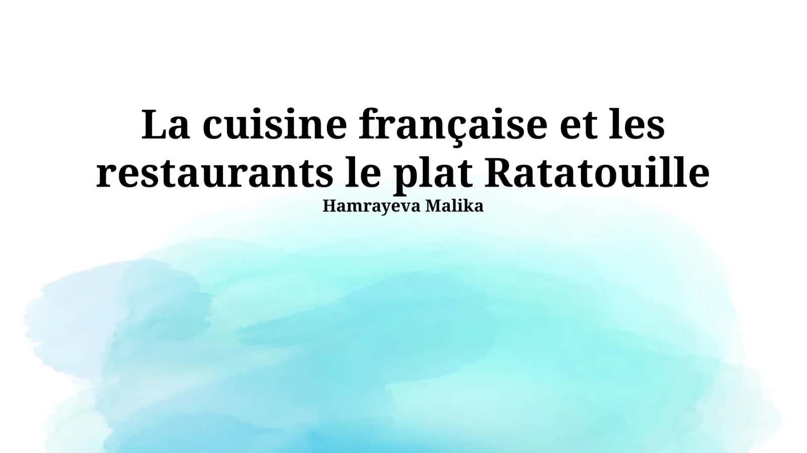 Ratatouille: Histoire et Variations