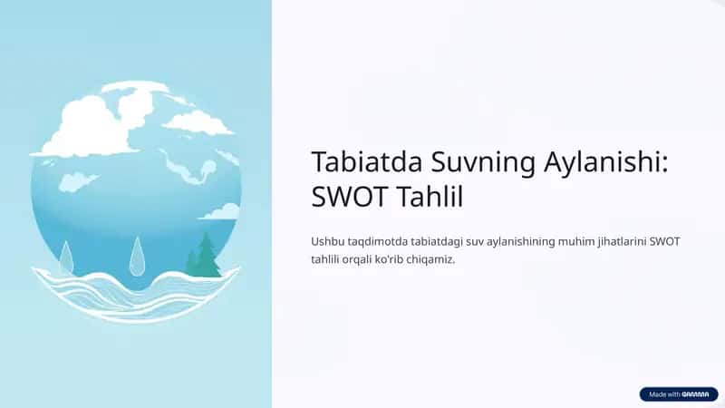 Tabiatda Suvning Aylanishi: SWOT Tahlil