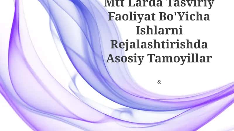 Tasviriy Faoliyat Bo'Yicha Ishlarni Rejalashtirish