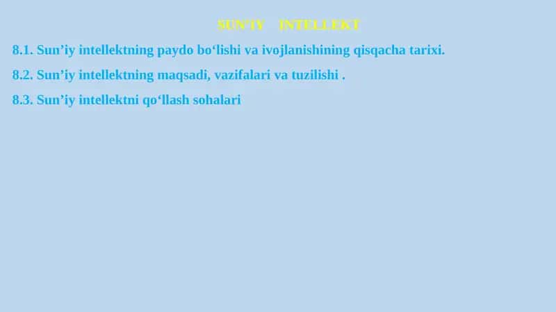 SUN’IY INTELLEKT