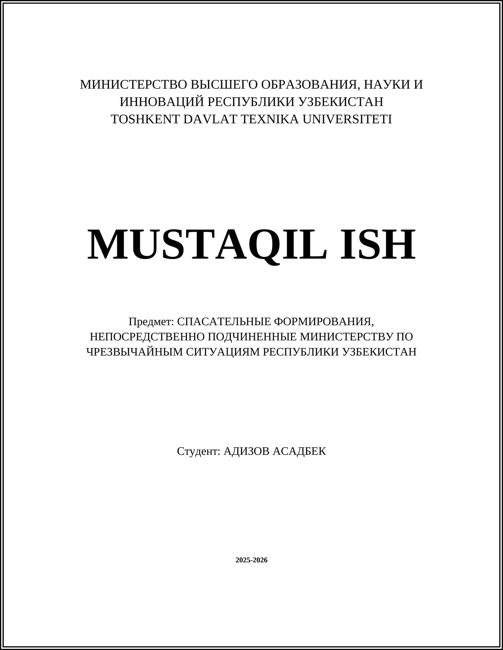 MUSTAQIL ISH