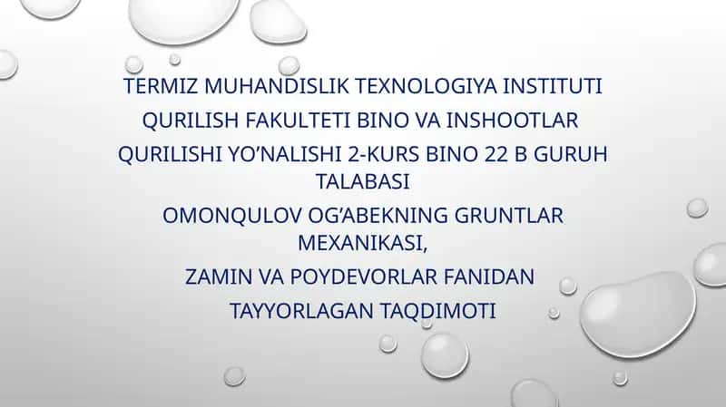 Suvgato'yingan gruntlarning zilzilatasiriida qo'yqalanishi