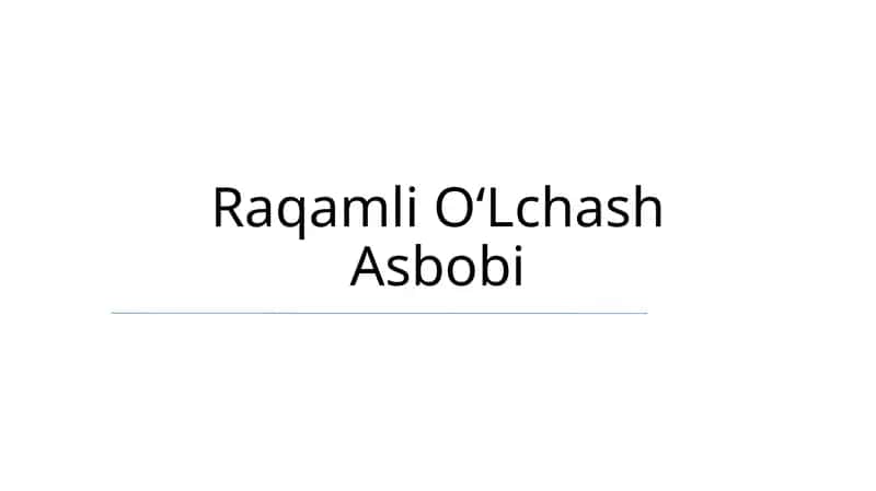 Raqamli OʻLchash Asbobi