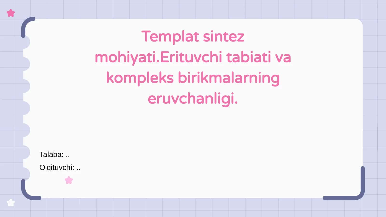 Templat sintez mohiyati
