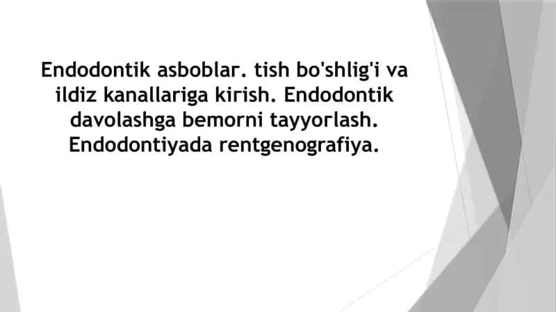 Endodontik asboblar