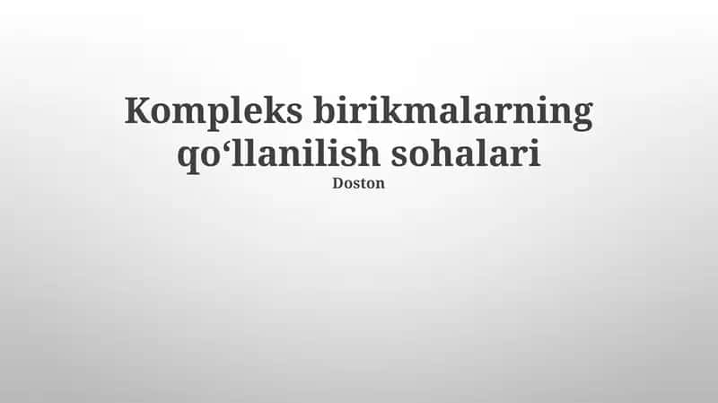 Kompleks birikmalarning tibbiyotda qo'llanilishi