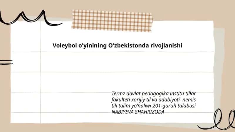 Voleybol o'yinining O'zbekistonda rivojlanishi