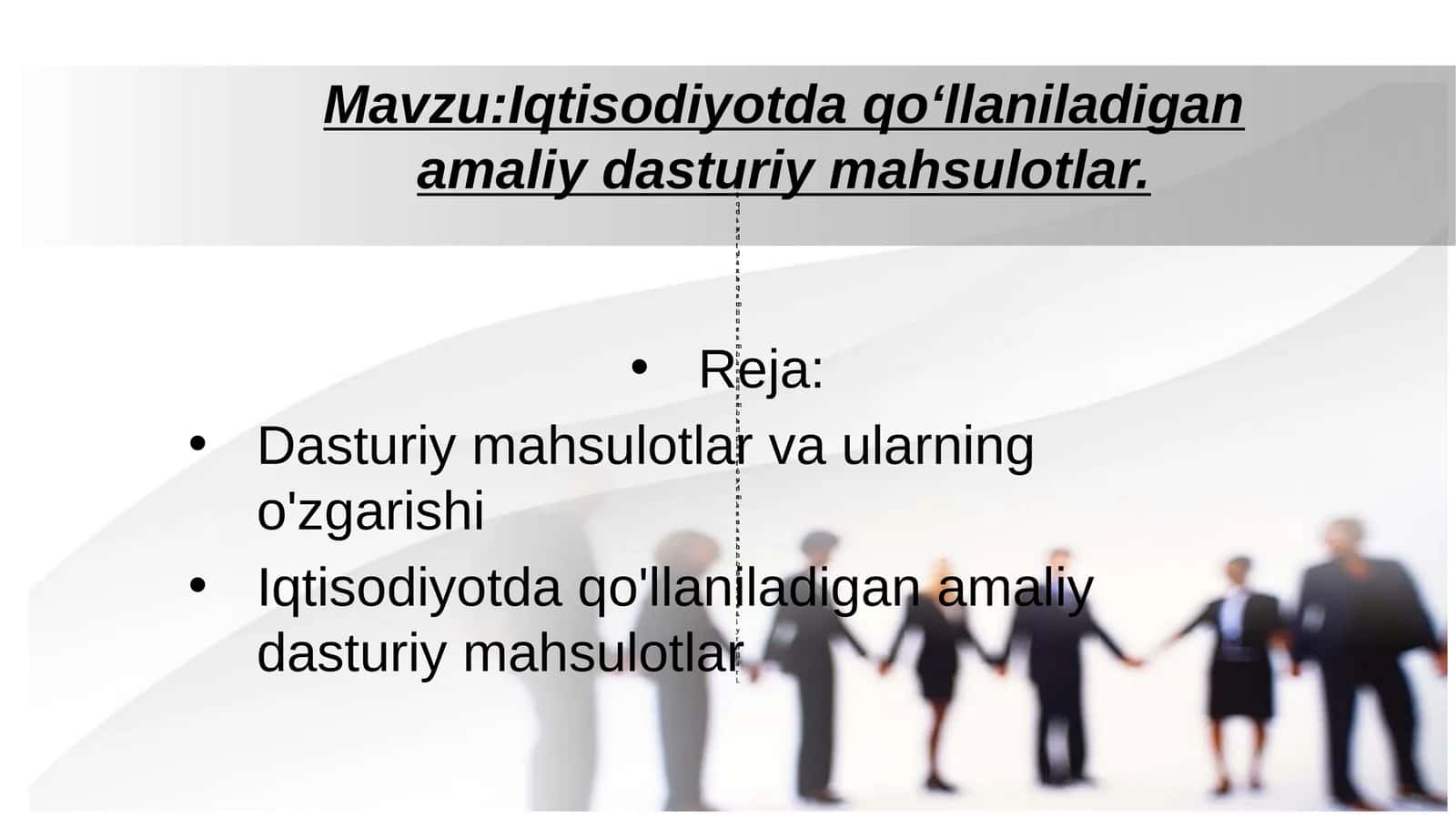 Iqtisodiyotda qo‘llaniladigan amaliy dasturiy mahsulotlar