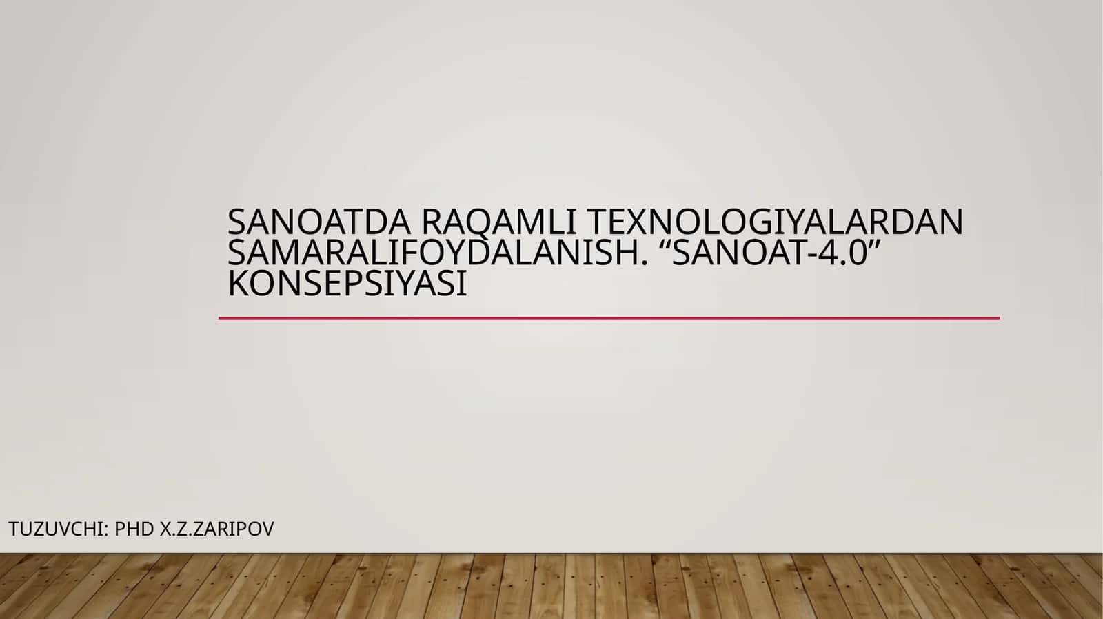Sanoat-4.0 kontseptsiyasi