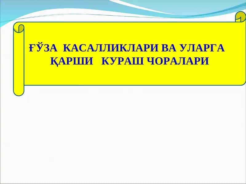 Ғўзакасалликлари ва уларгақаршикураш чоралари