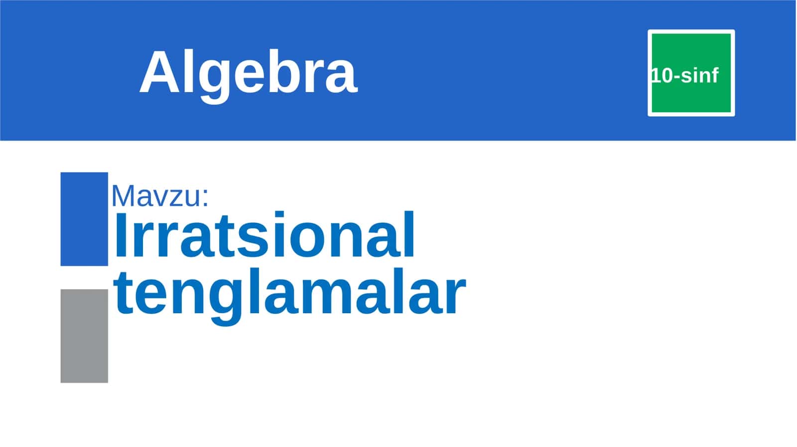 Irratsional tenglamalar