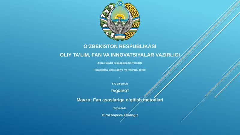 Fan asoslariga o‘qitish metodlari