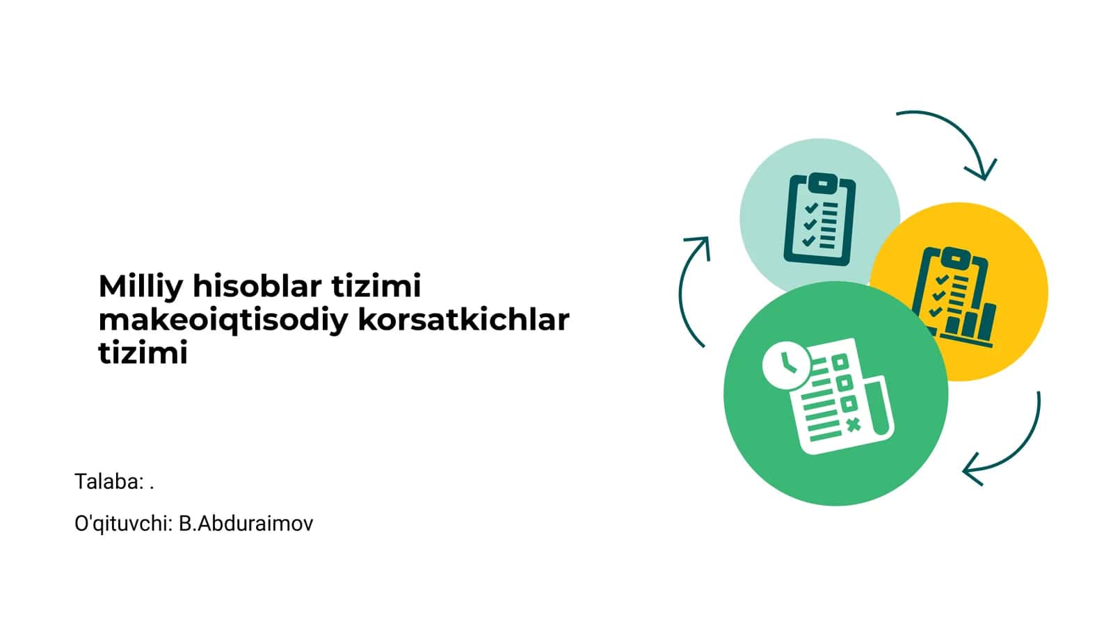 Milliy hisoblar tizimi makeoiqtisodiy korsatkichlar tizimi