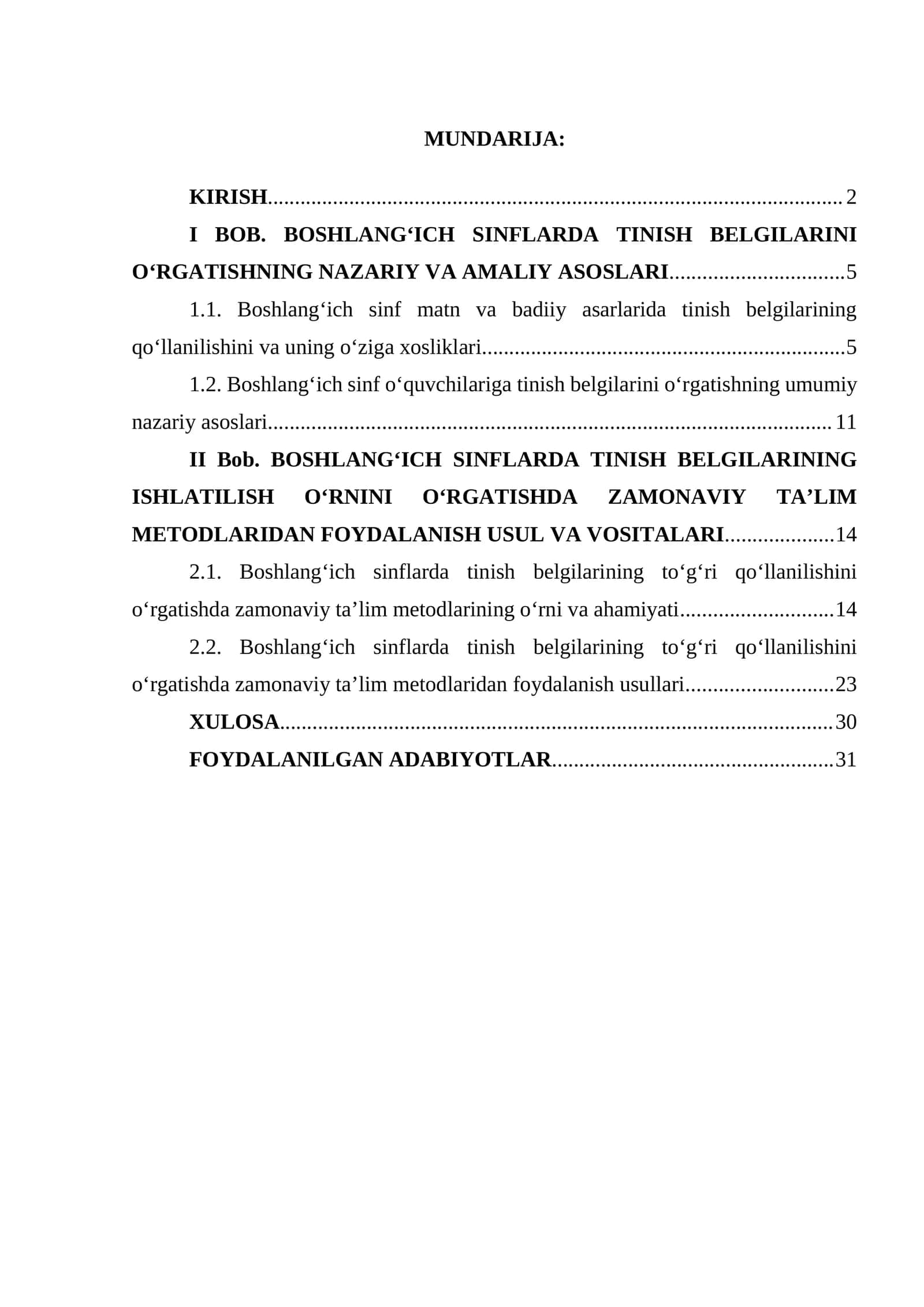 BOSHLANGʻICH SINFLARDA TINISH BELGILARINI OʻRGATISHNING NAZARIY VA AMALIY ASOSLARI