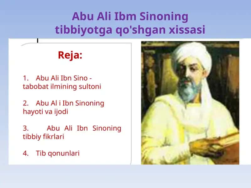 Abu Ali Ibn Sino - Tibbiy fikrlari