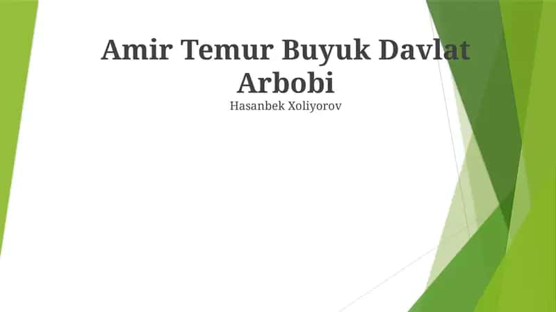 Amir Temur Buyuk Davlat Arbobi