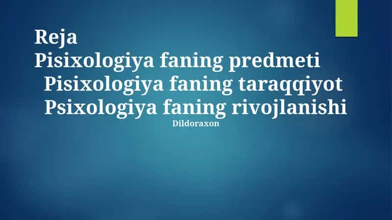 Psixologiya faning rivojlanishi