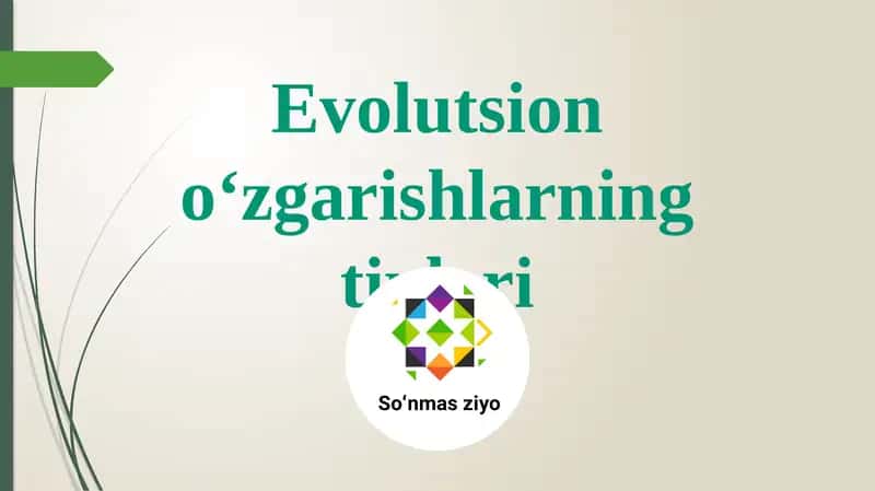 Evolutsion o‘zgarishlarning tiplari