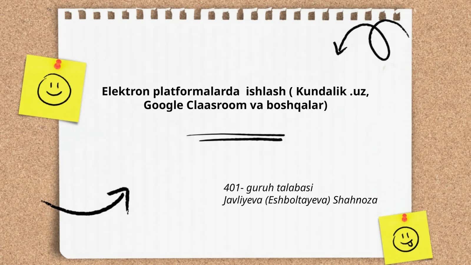 Elektron platformalarda ishlash ( Kundalik.uz, Google Claasroom va boshqalar)