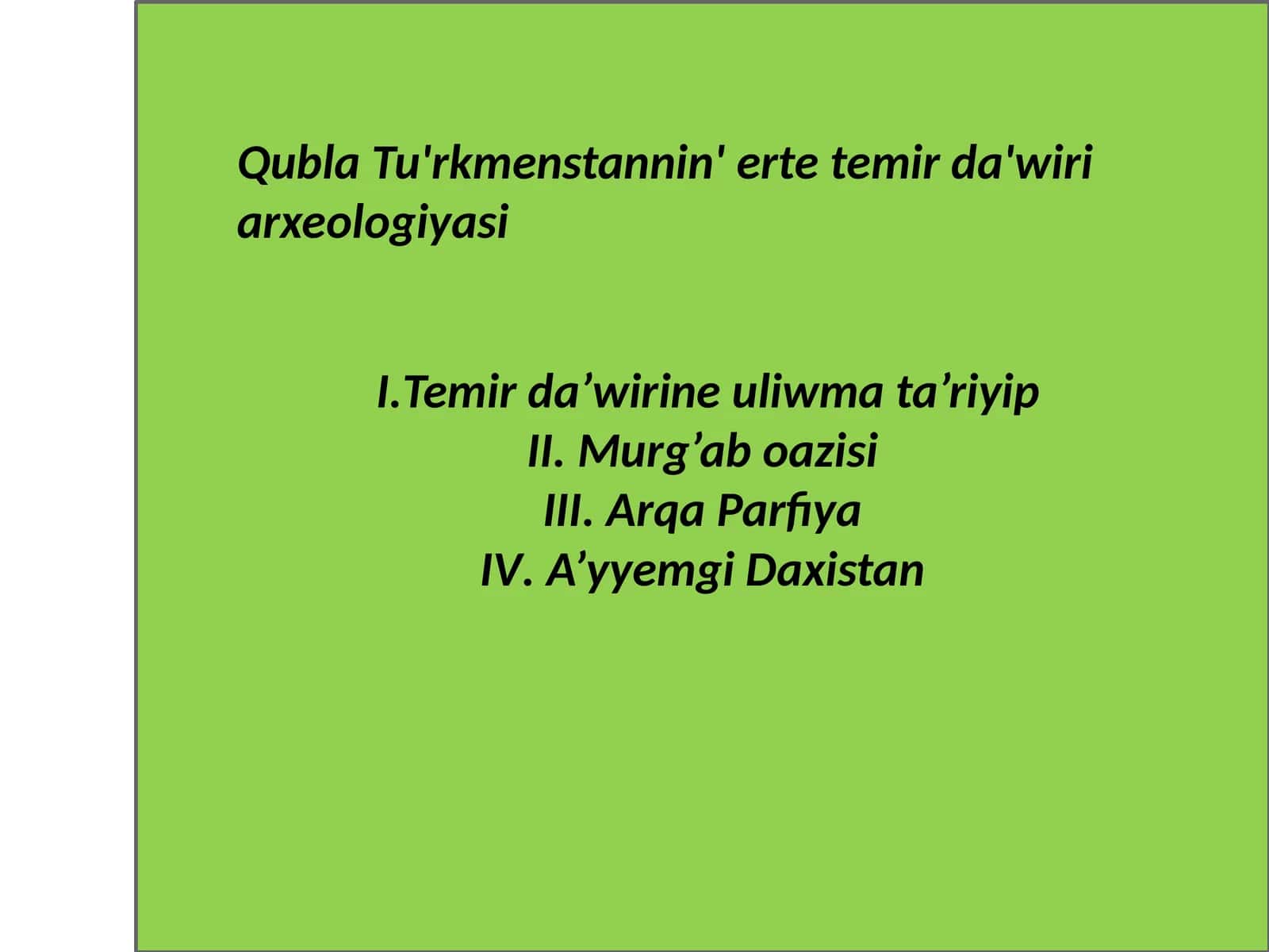 Temir da’wirine uliwma ta’riyip