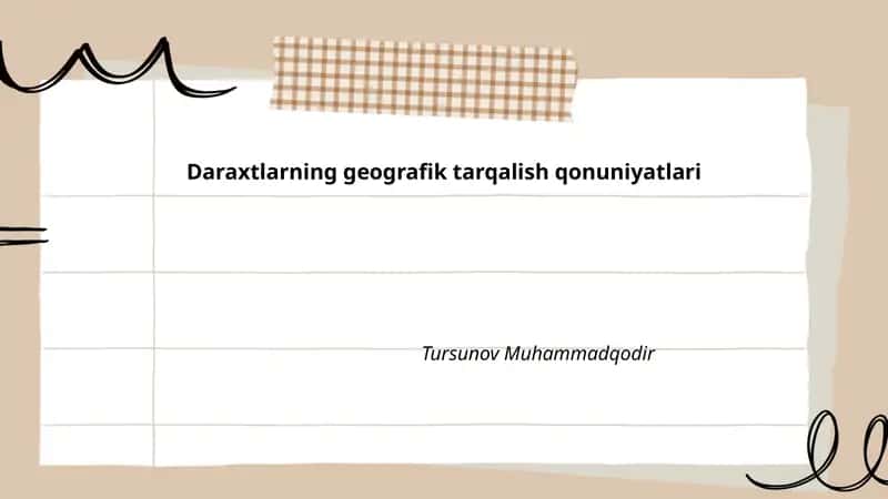 Daraxtlarning geografik tarqalish qonuniyatlari