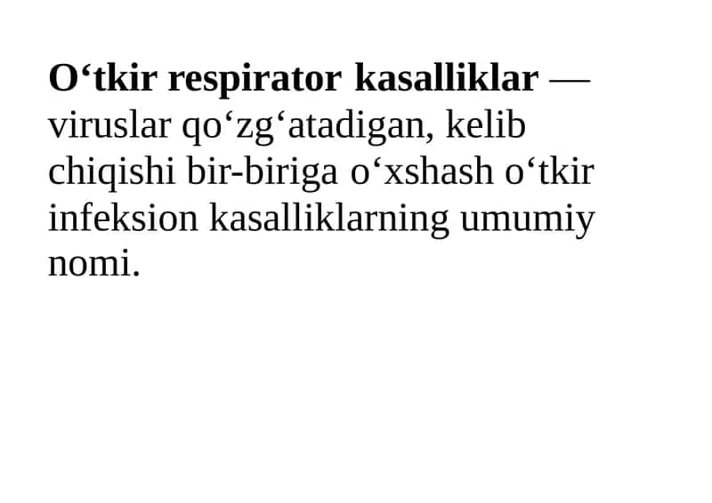 Oʻtkir respirator kasalliklar