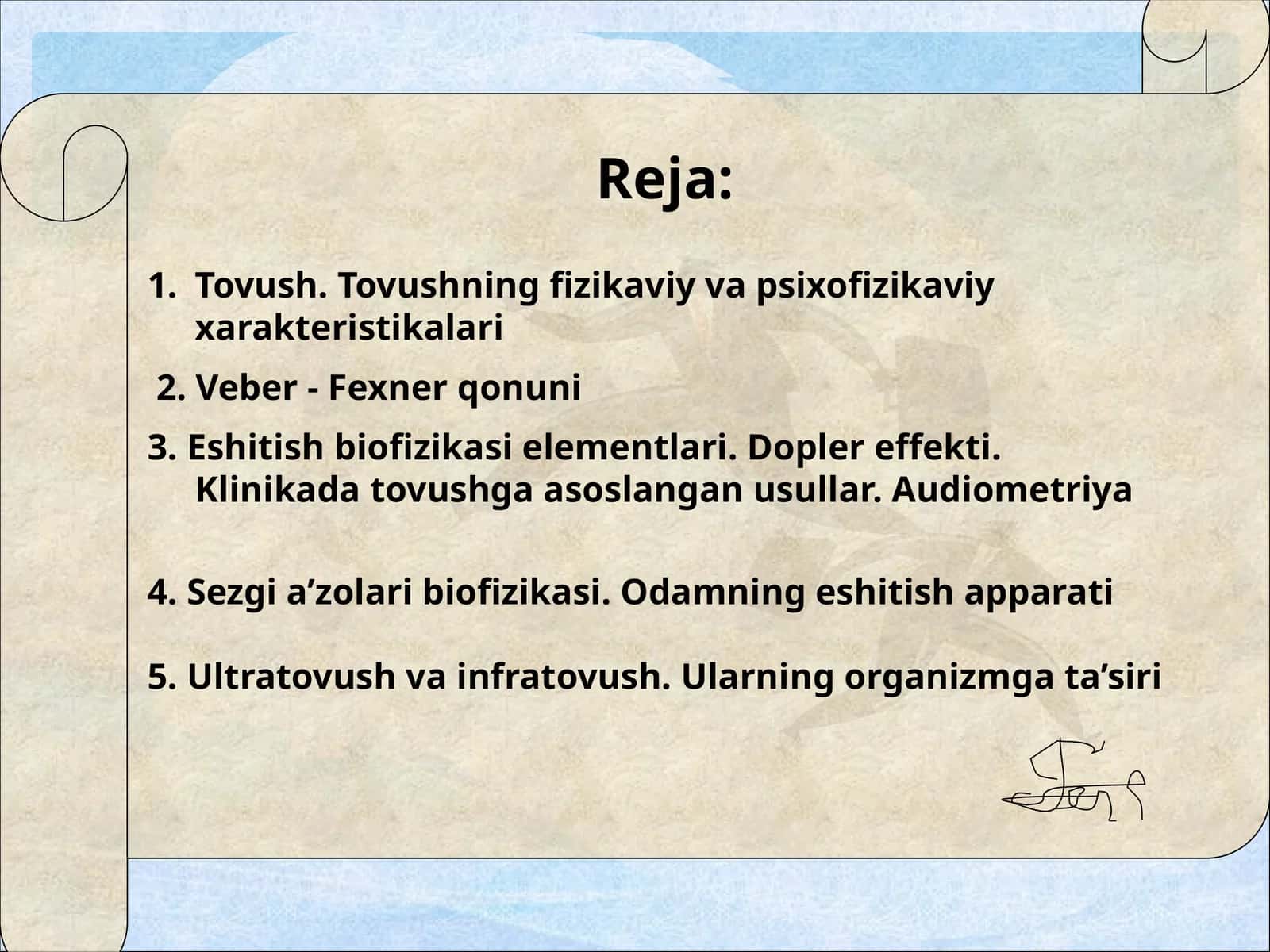 Tovush. Tovushning fizikaviy va psixofizikaviy xarakteristikalari