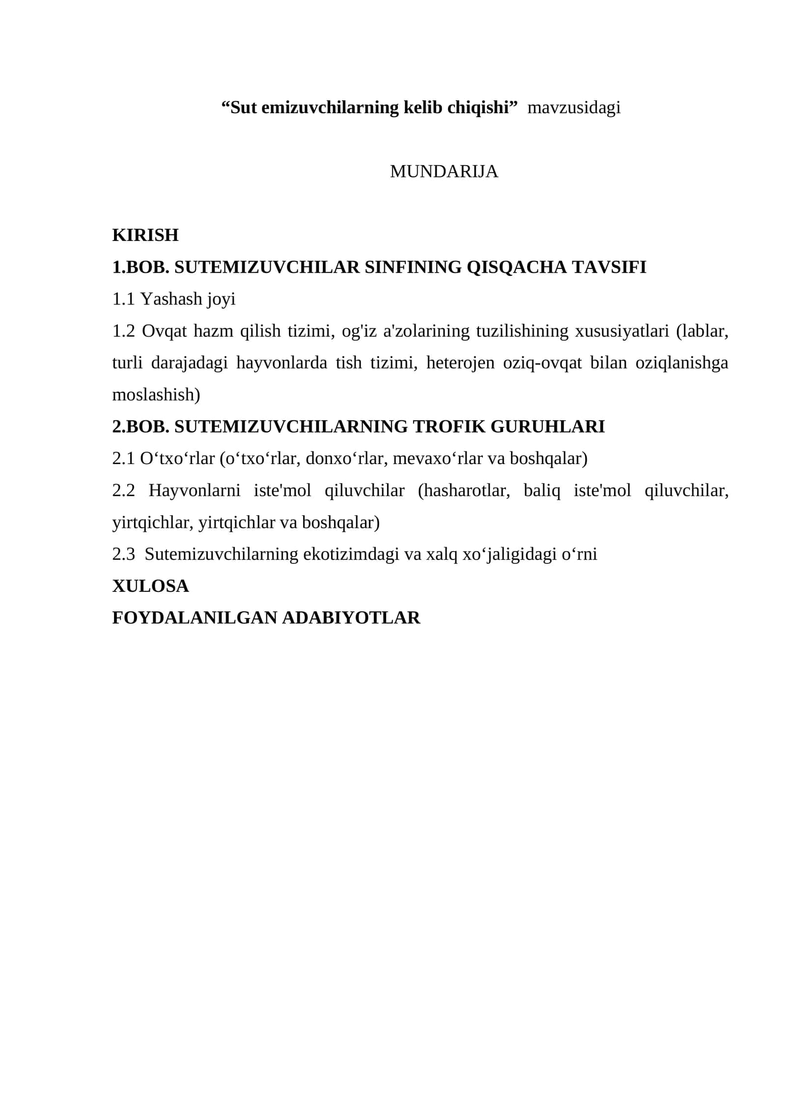 Sut emizuvchilarning kelib chiqishi