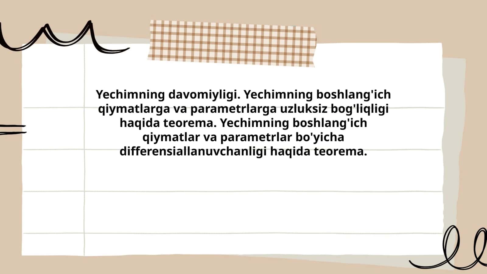 Yechimning davomiyligi