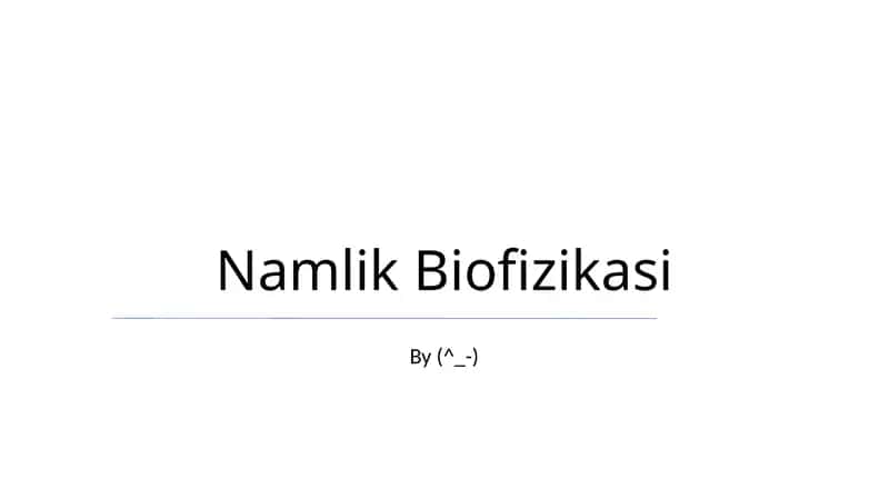 Namlik Biofizikasi