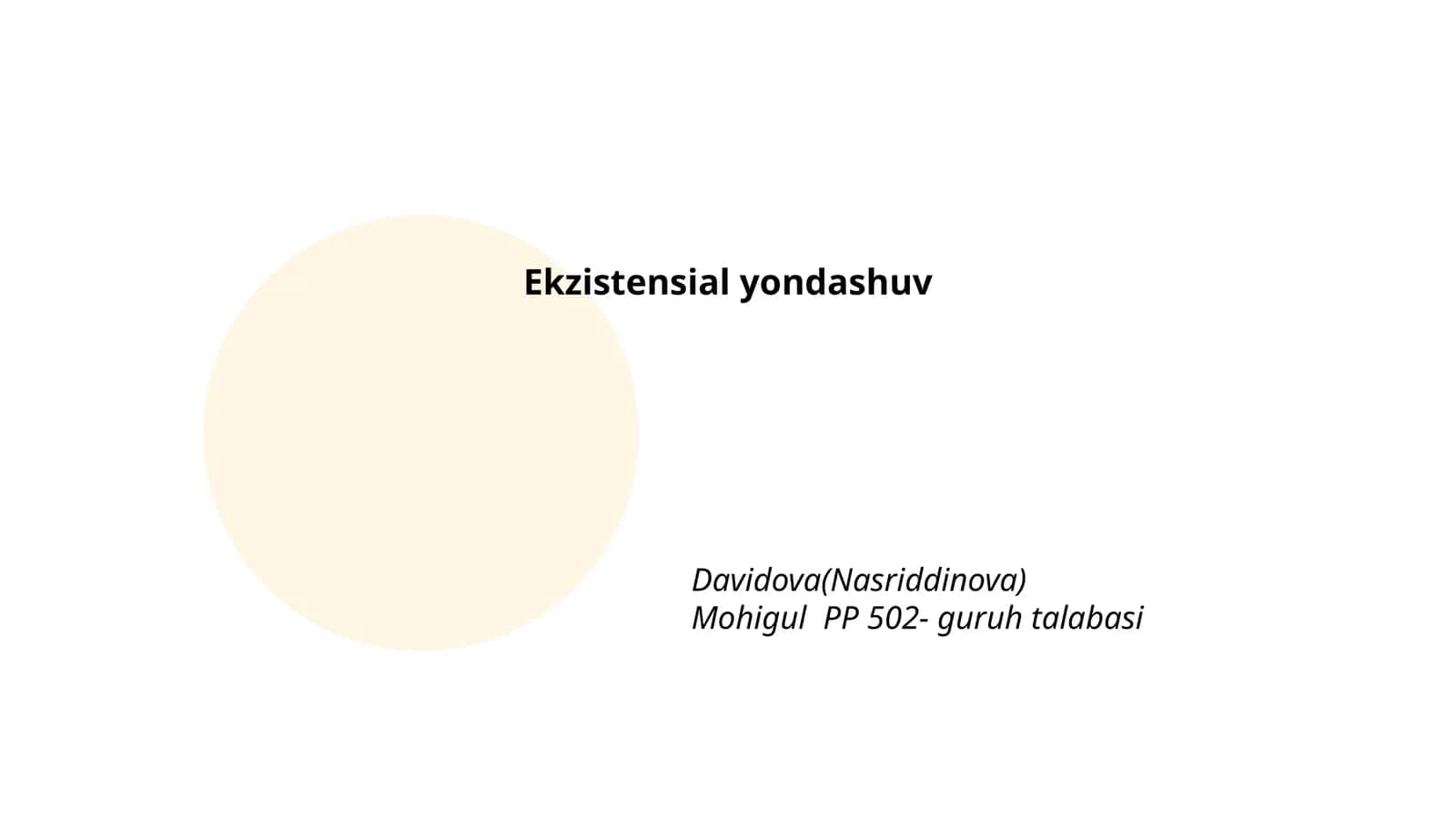 Ekzistensial yondashuv