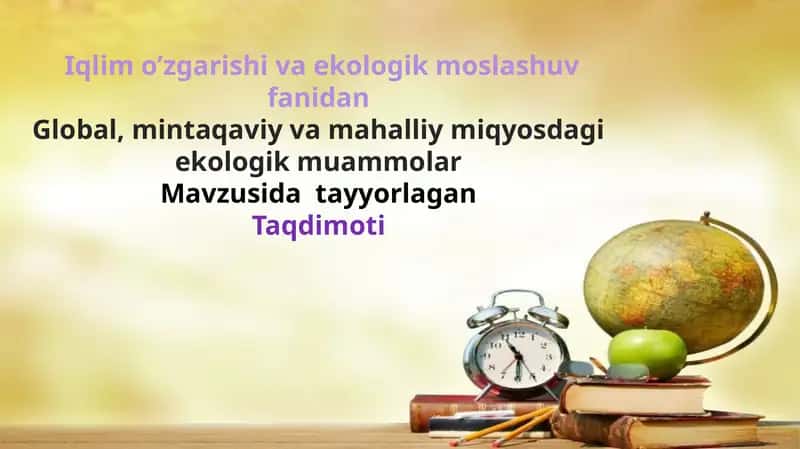 Global, mintaqaviy va mahalliy miqyosdagi ekologik muammolar