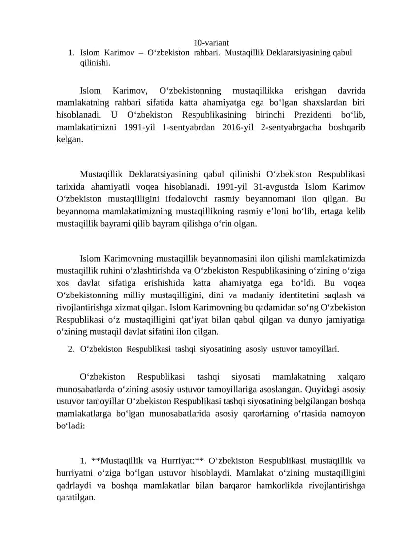 Islom Karimov – O‘zbekiston rahbari