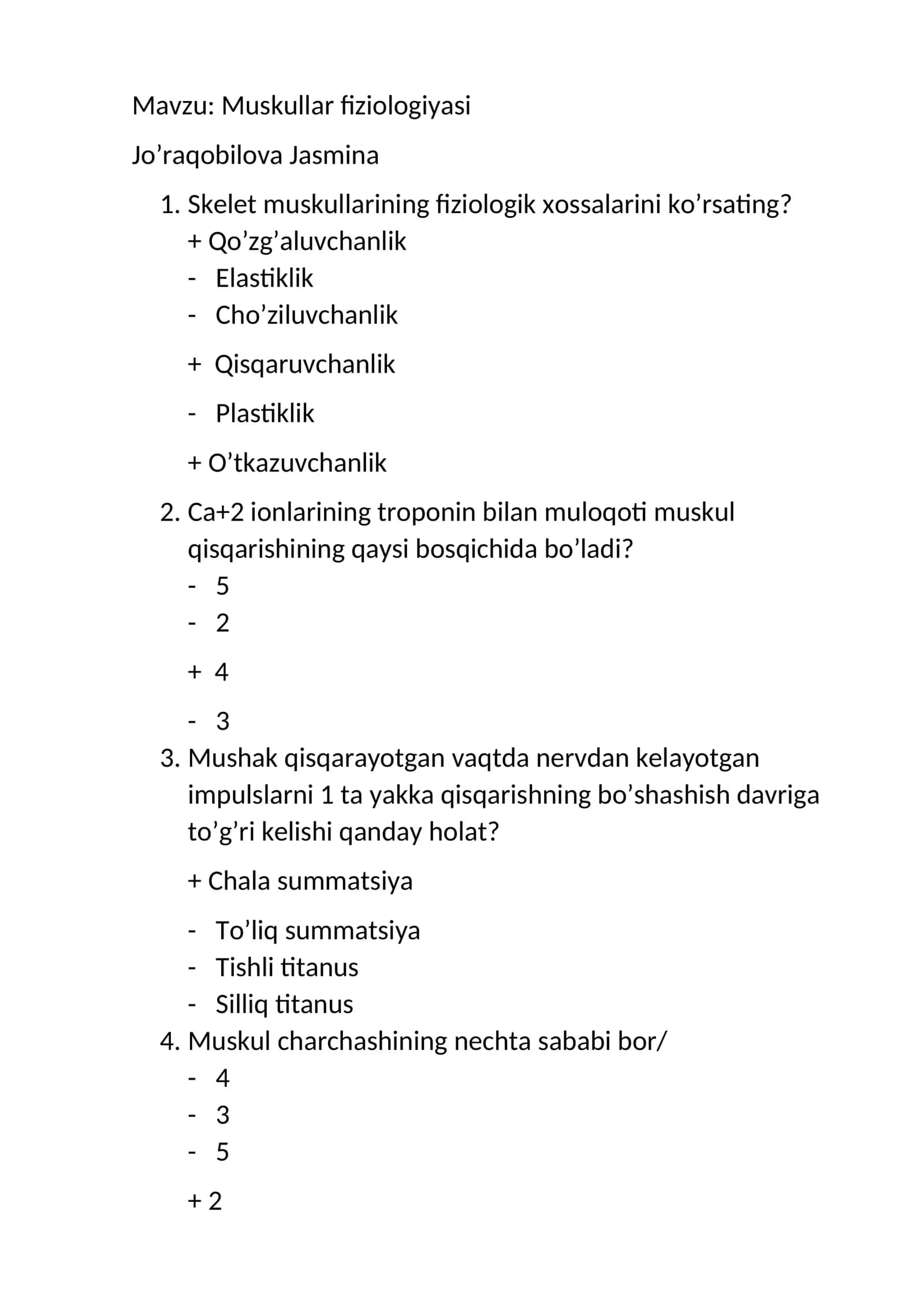 Muskullar fiziologiyasi