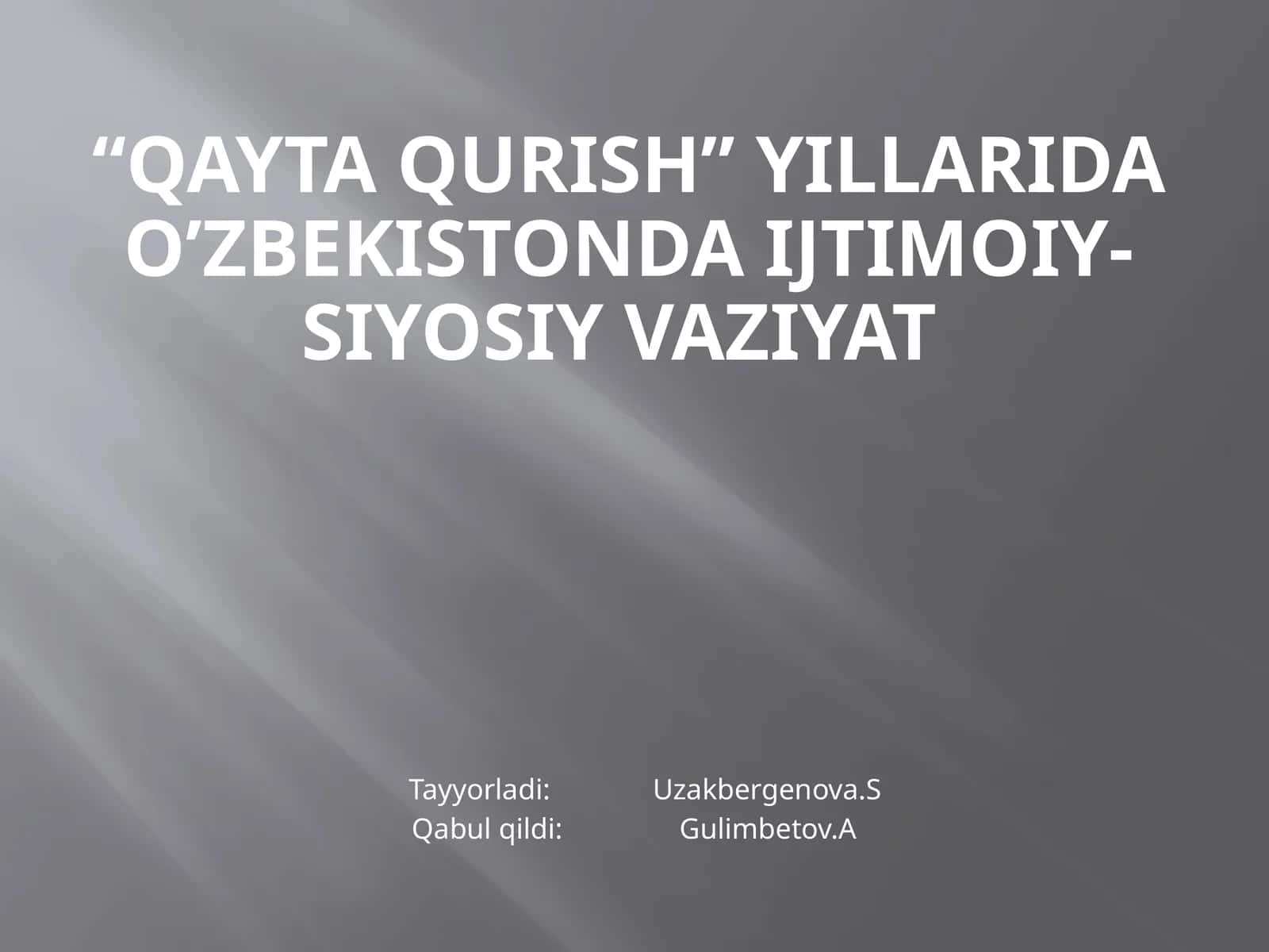 Qayta qurish yillari