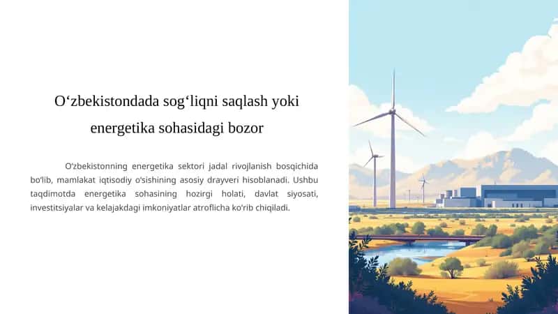 O‘zbekistondada sog‘liqni saqlash yoki energetika sohasidagi bozor