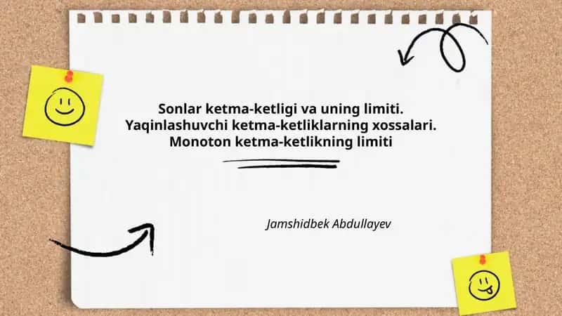 Sonlar ketma-ketligi va uning limiti