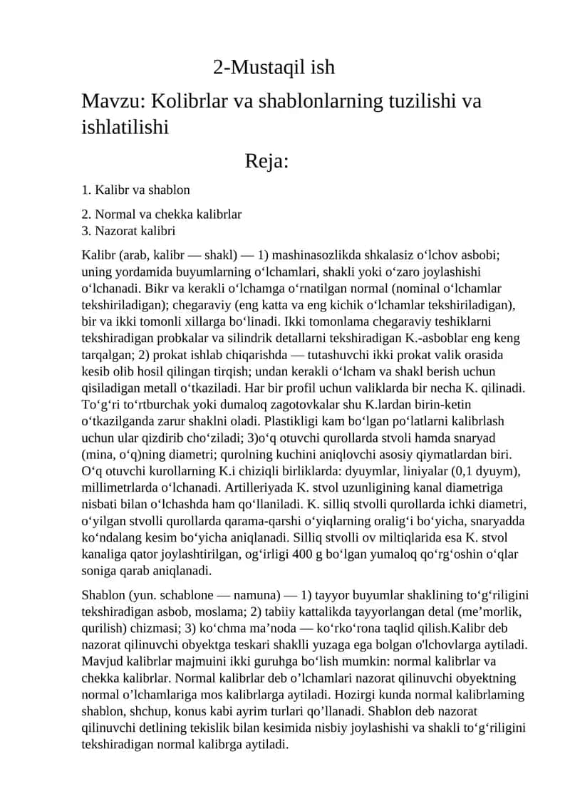 Kolibrlar va shablonlarning tuzilishi va ishlatilishi