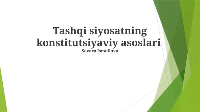 Tashqi siyosatning konstitutsiyaviy asoslari