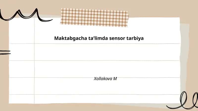 Sensor tarbiya asoslari