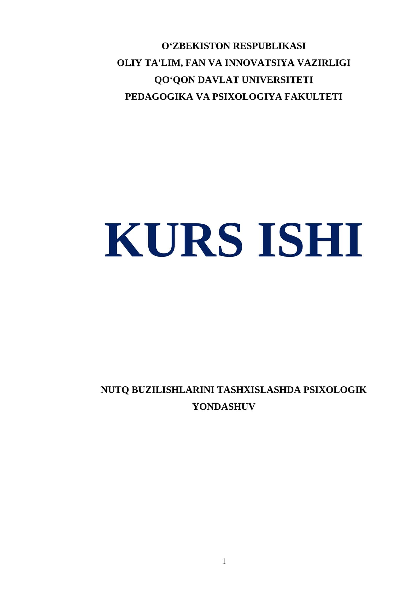 Nutq Buzilishlarini Tashxislashda Psixologik Yondashuv