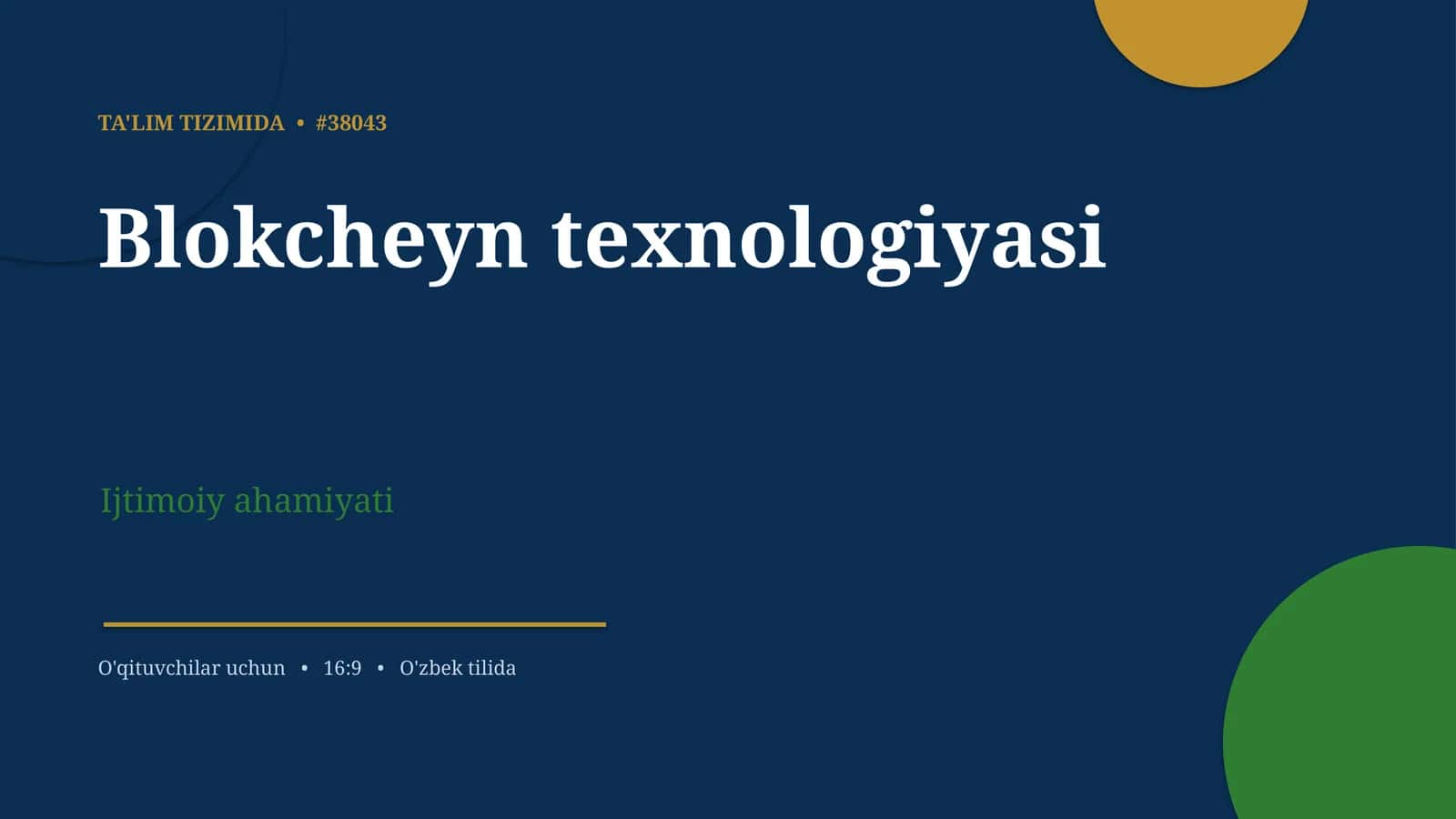 Blokcheyn texnologiyasi