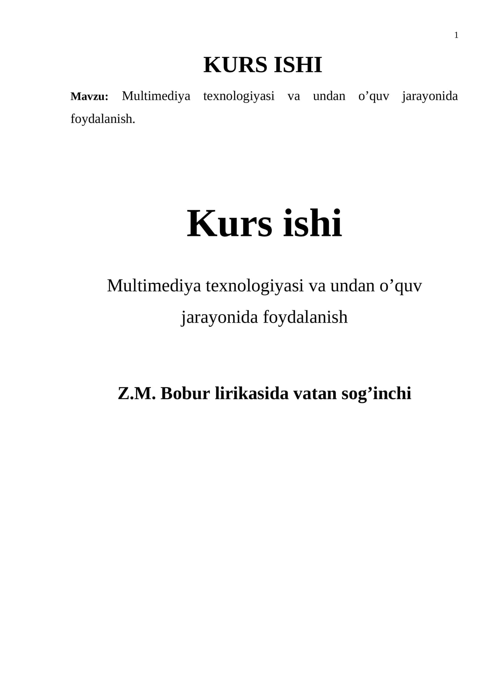 Multimediya texnologiyasi va undan o’quv jarayonida foydalanish