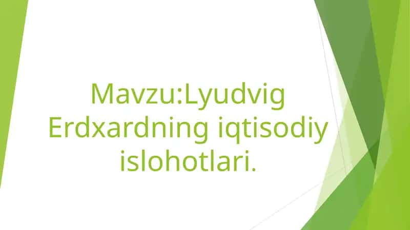 Lyudvig Erdxardning iqtisodiy islohotlari