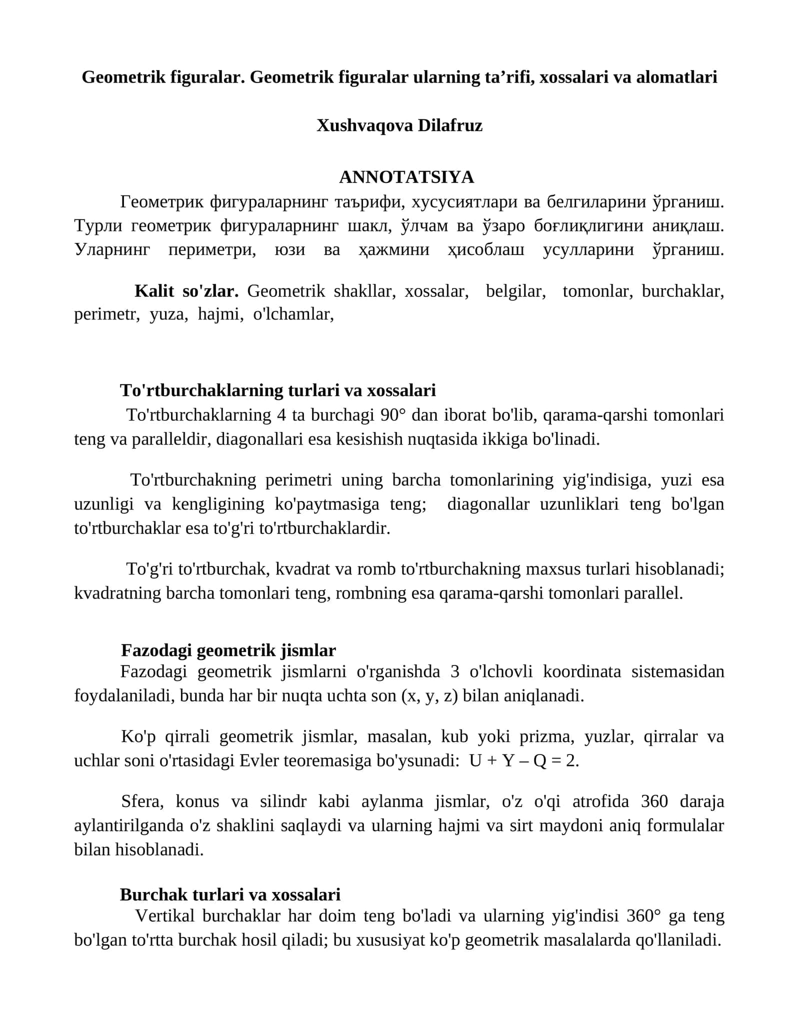 Geometrik figuralar