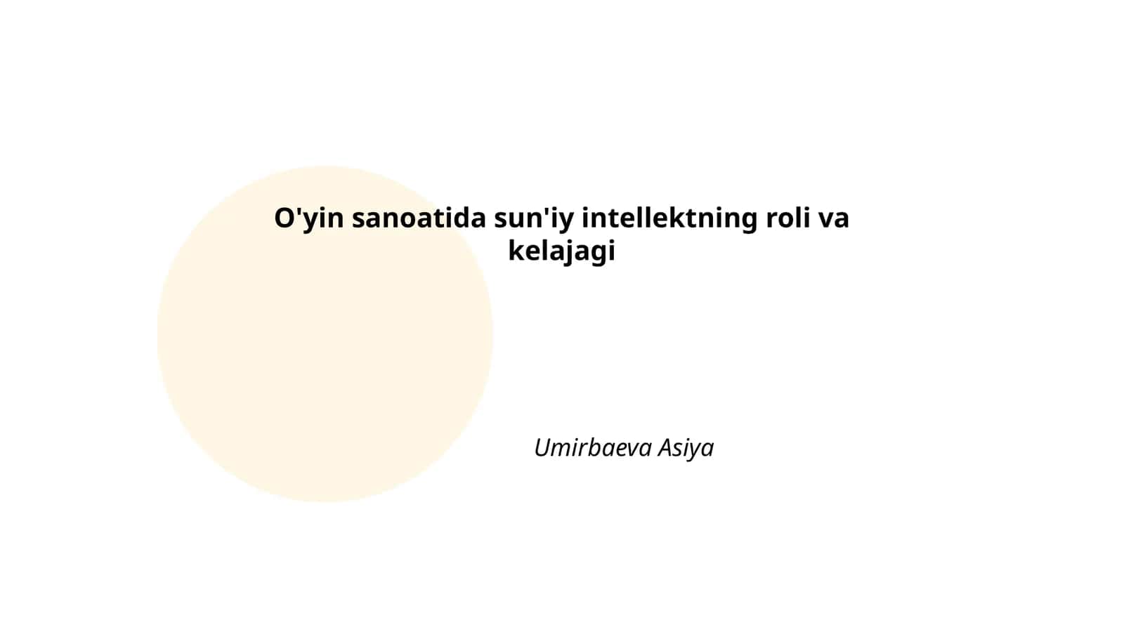 O'yin sanoatida sun'iy intellektning roli va kelajagi